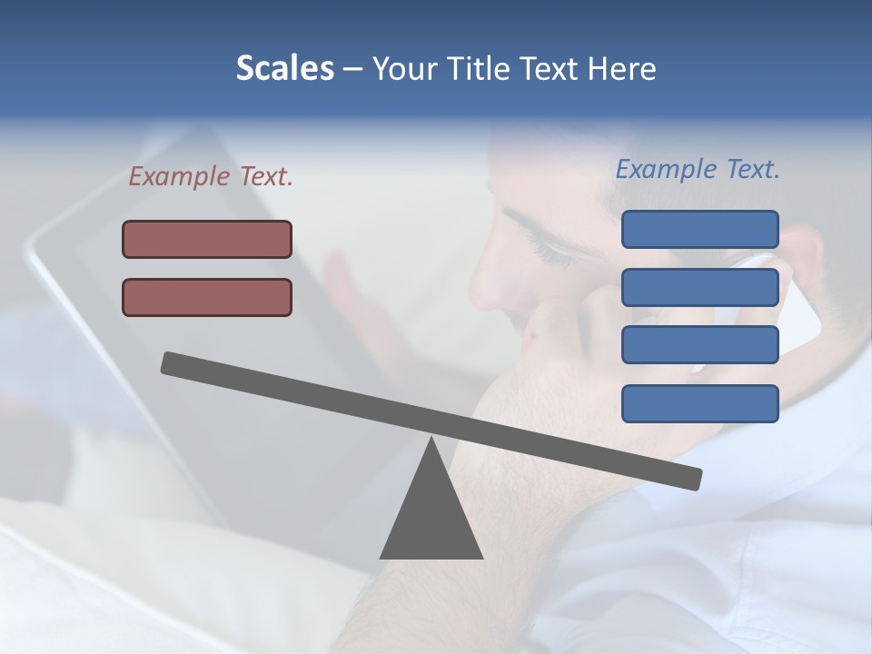 Telephone Young Sitting PowerPoint Template