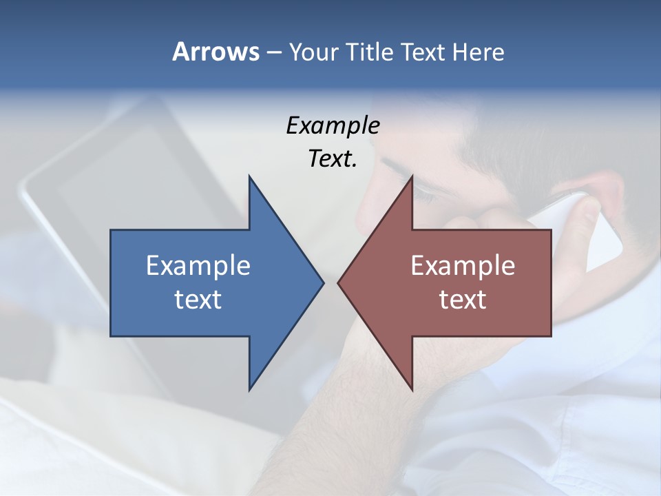 Telephone Young Sitting PowerPoint Template