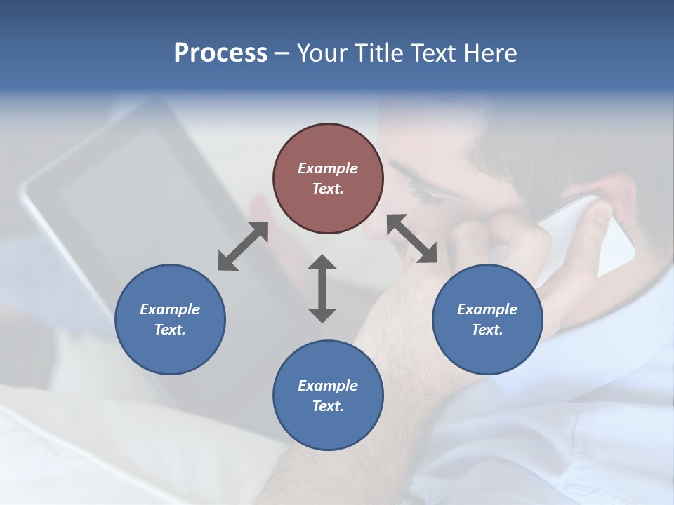 Telephone Young Sitting PowerPoint Template