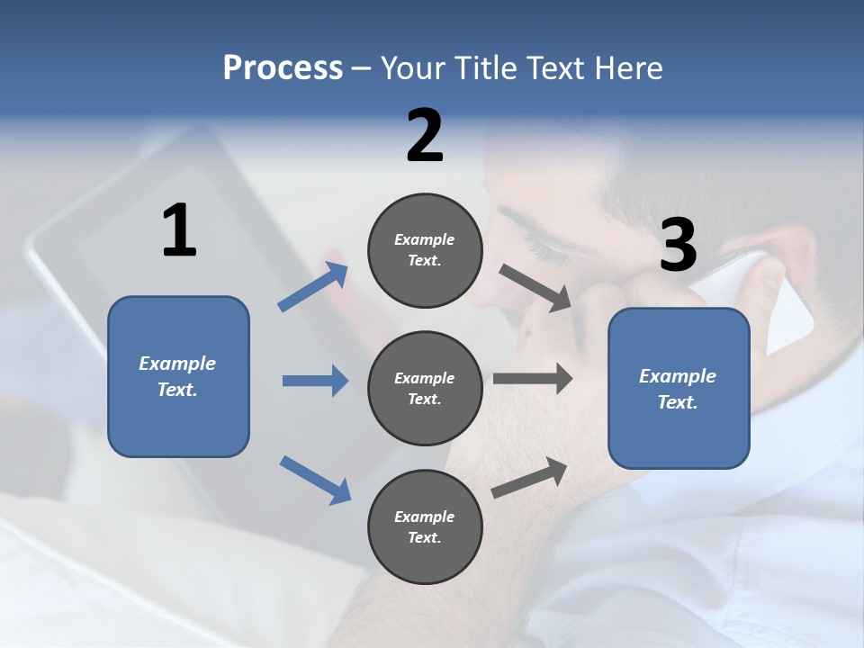Telephone Young Sitting PowerPoint Template