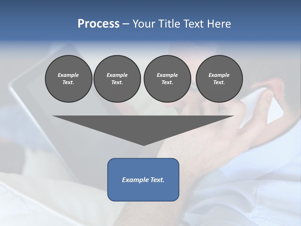 Telephone Young Sitting PowerPoint Template