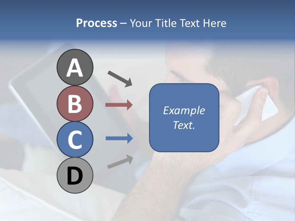 Telephone Young Sitting PowerPoint Template