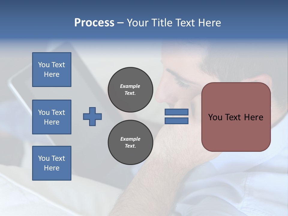 Telephone Young Sitting PowerPoint Template