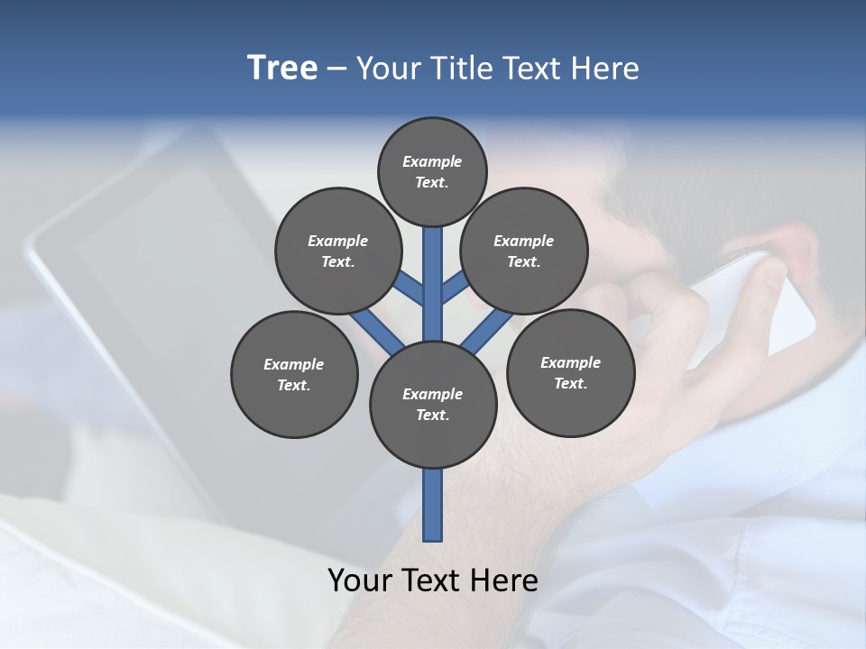 Telephone Young Sitting PowerPoint Template