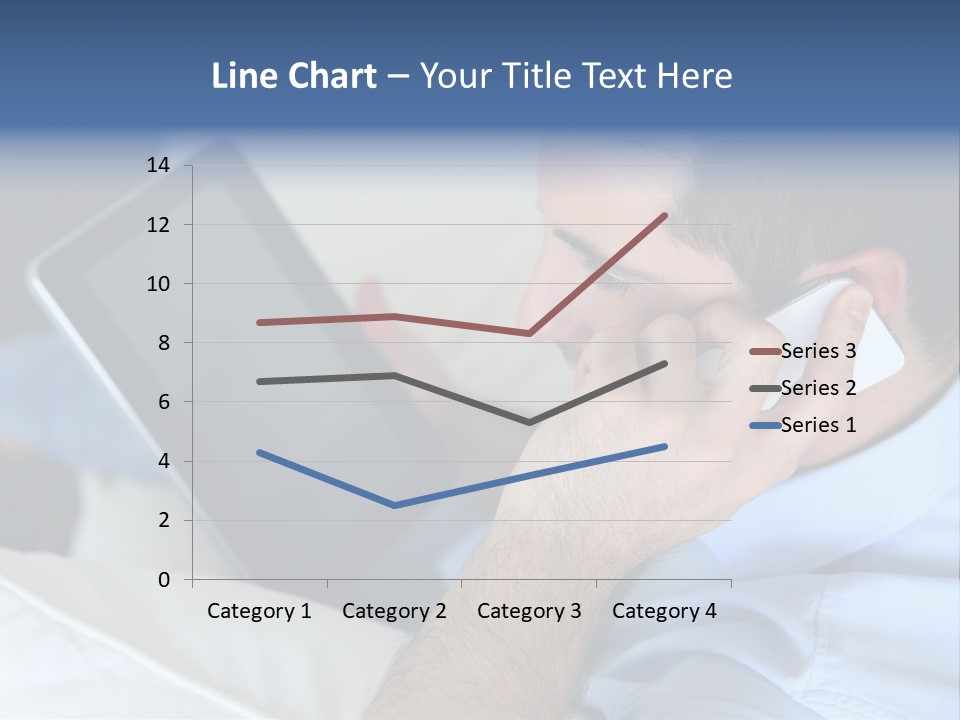 Telephone Young Sitting PowerPoint Template
