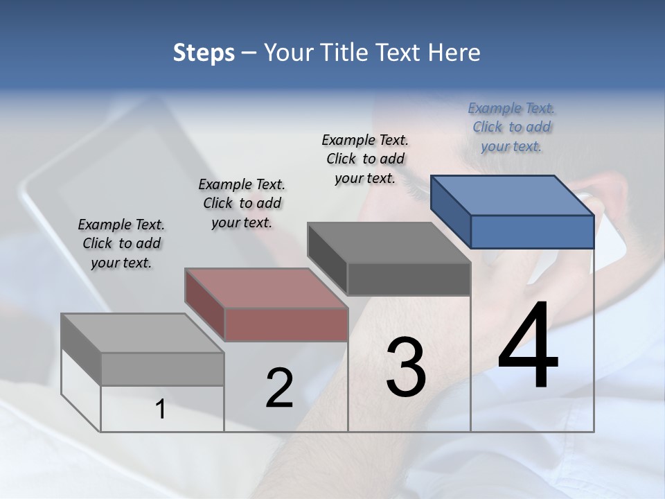 Telephone Young Sitting PowerPoint Template