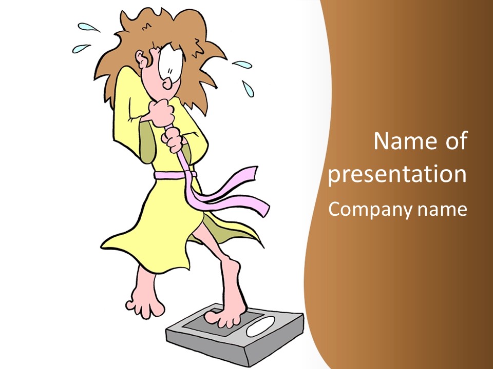 Scared Cartoon Weary PowerPoint Template