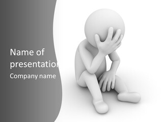 Sadness Grey Unhappy PowerPoint Template