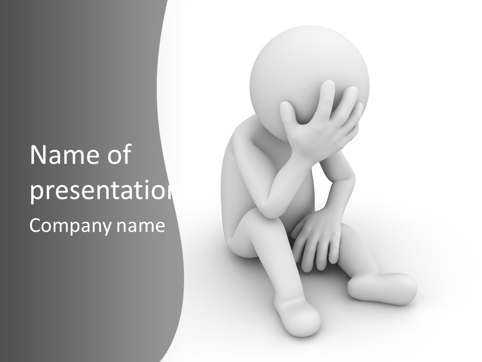 Sadness Grey Unhappy PowerPoint Template