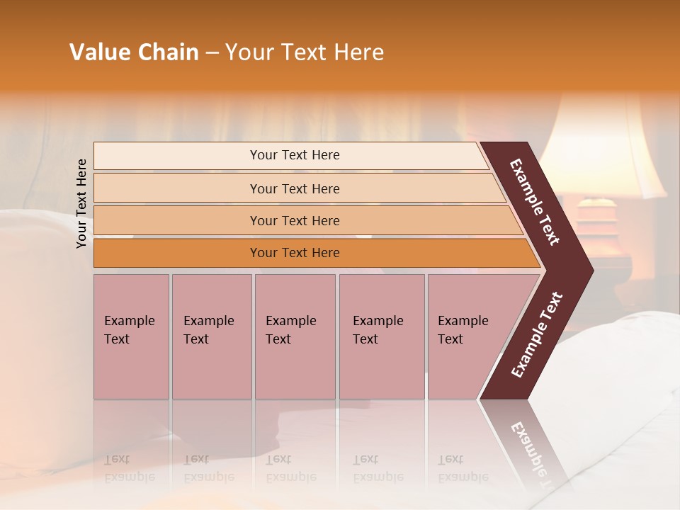A Bed With Three Pillows And A Lamp PowerPoint Template