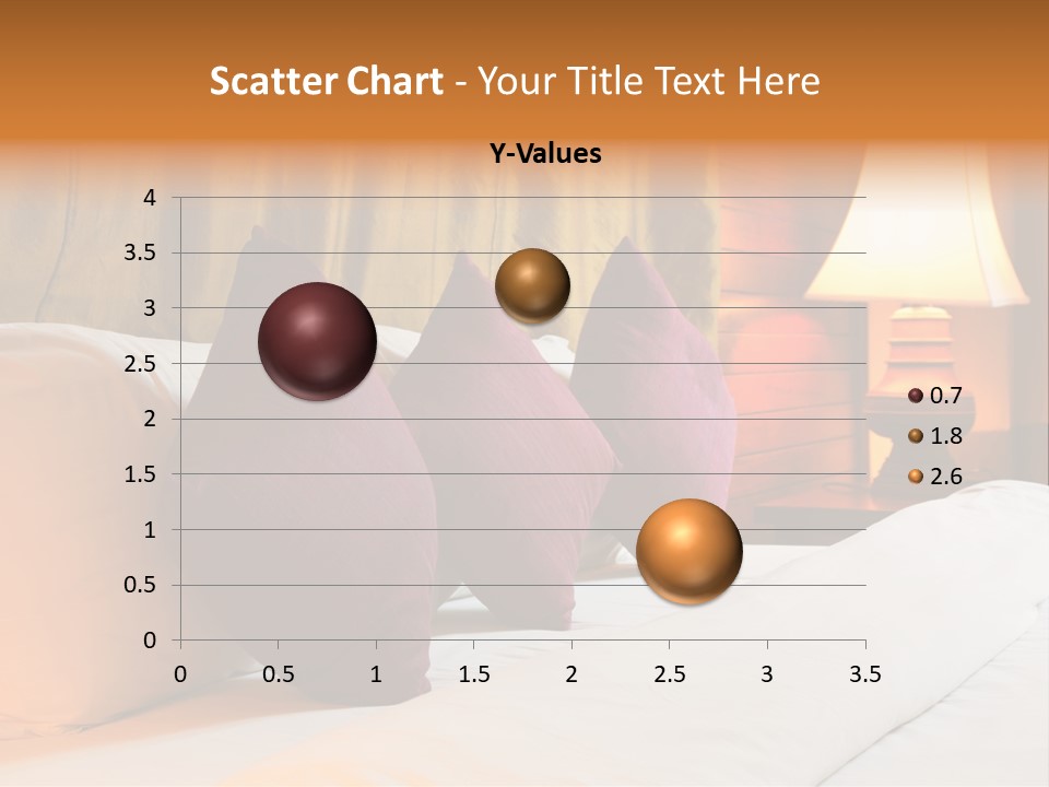 A Bed With Three Pillows And A Lamp PowerPoint Template