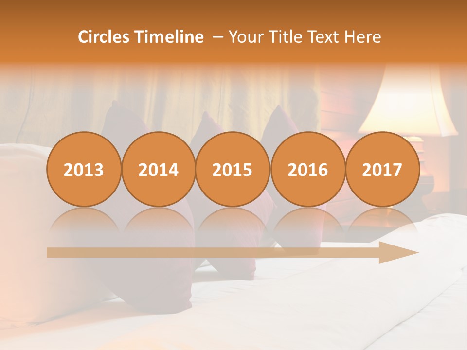 A Bed With Three Pillows And A Lamp PowerPoint Template