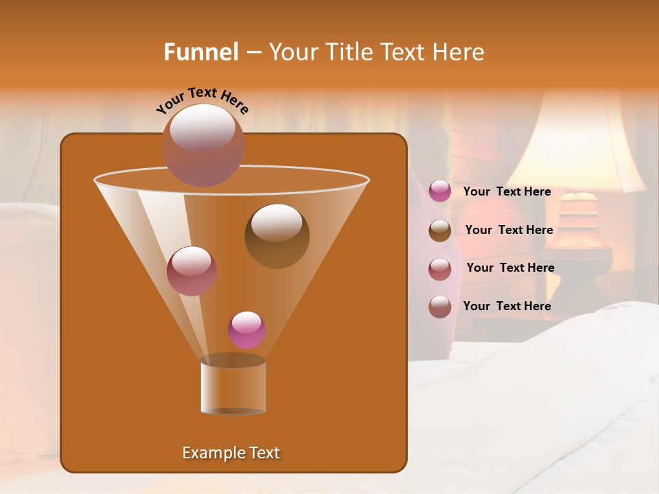 A Bed With Three Pillows And A Lamp PowerPoint Template