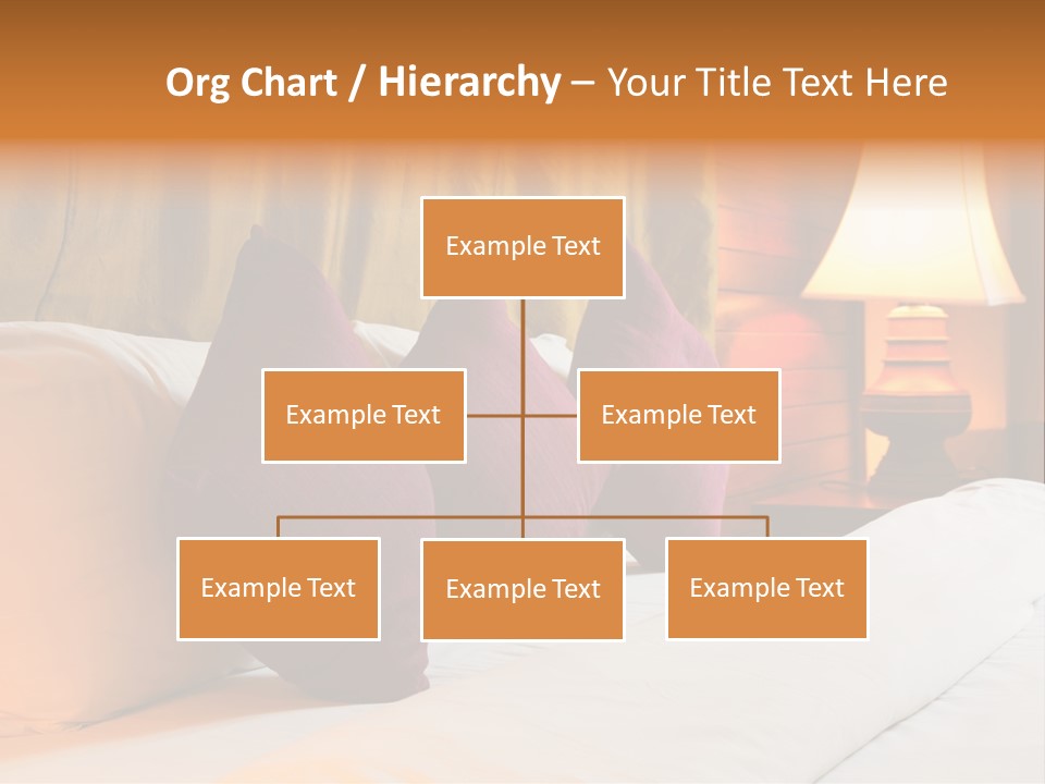 A Bed With Three Pillows And A Lamp PowerPoint Template