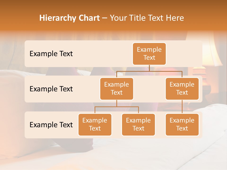 A Bed With Three Pillows And A Lamp PowerPoint Template