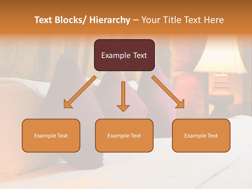 A Bed With Three Pillows And A Lamp PowerPoint Template