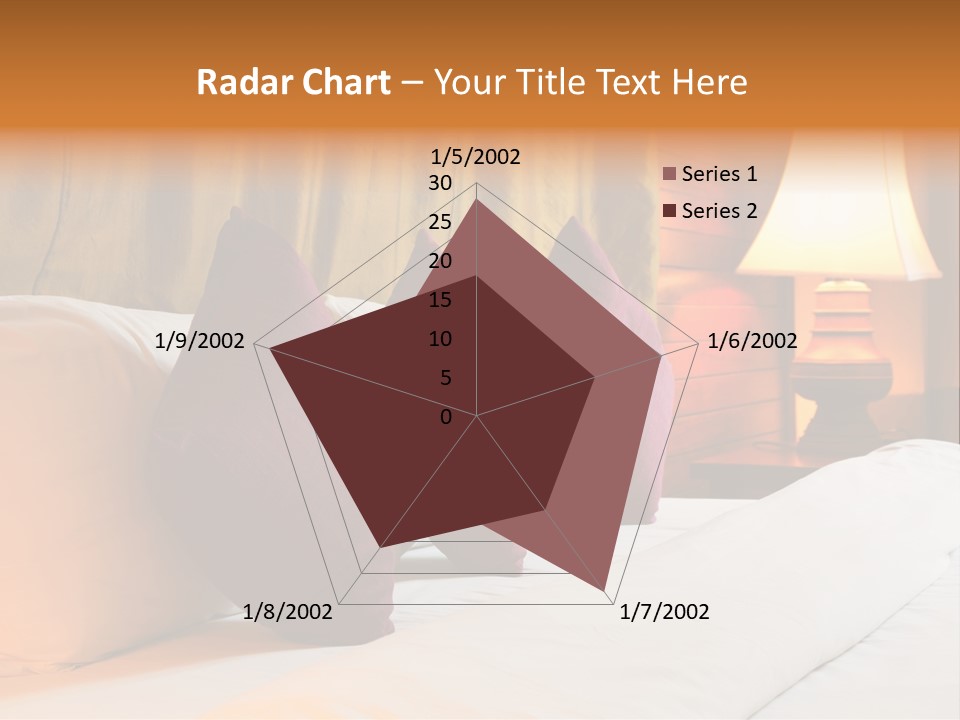 A Bed With Three Pillows And A Lamp PowerPoint Template