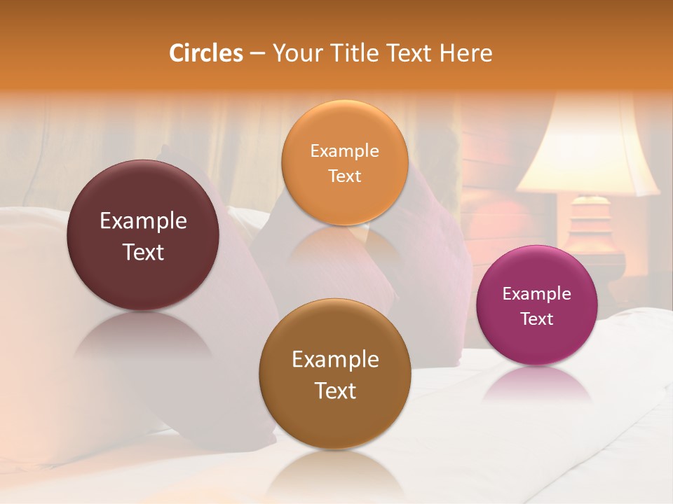 A Bed With Three Pillows And A Lamp PowerPoint Template