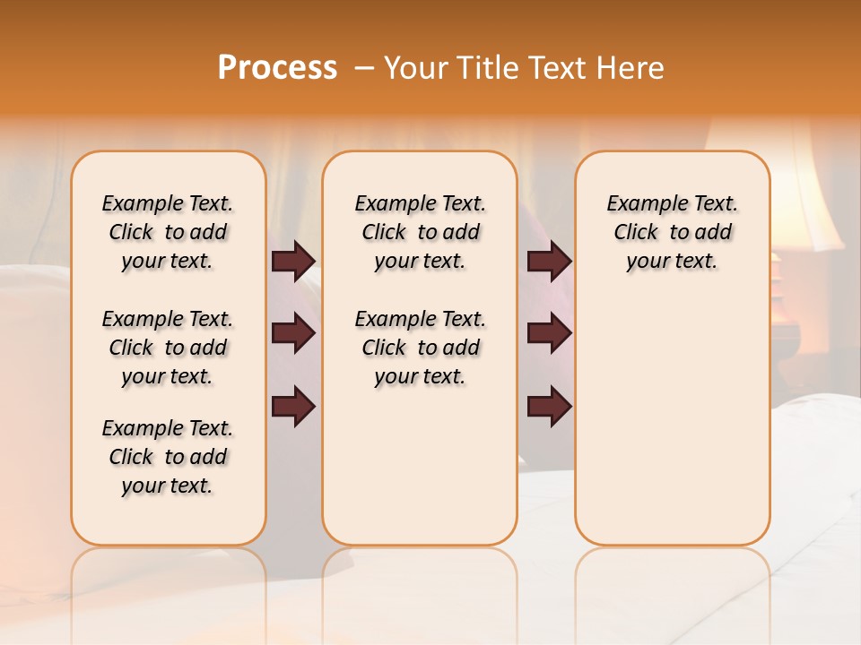 A Bed With Three Pillows And A Lamp PowerPoint Template