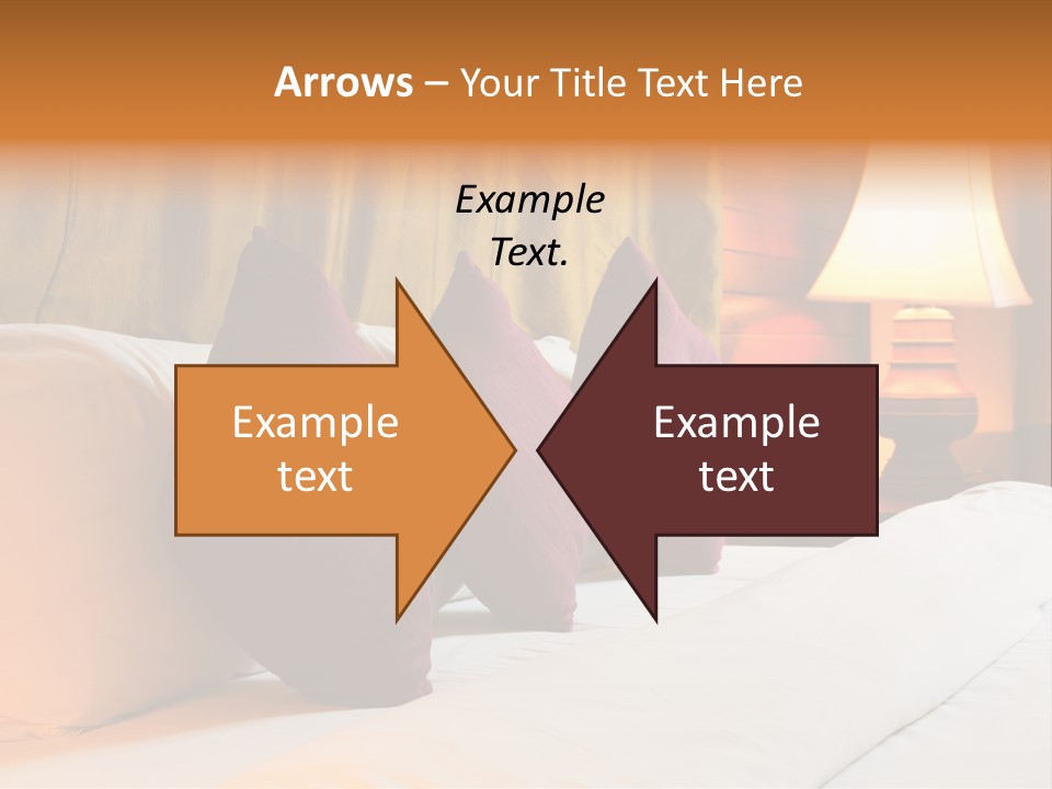 A Bed With Three Pillows And A Lamp PowerPoint Template