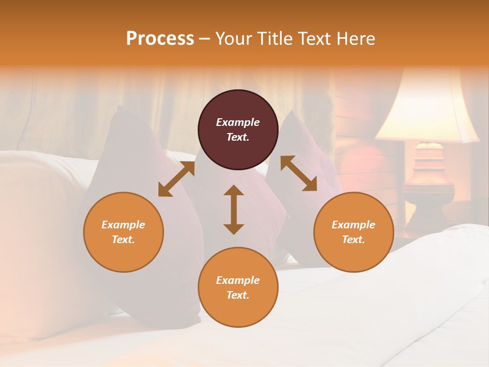 A Bed With Three Pillows And A Lamp PowerPoint Template