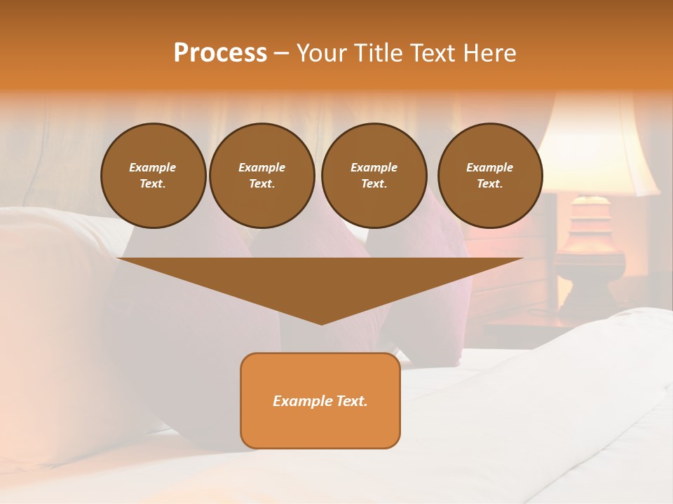 A Bed With Three Pillows And A Lamp PowerPoint Template