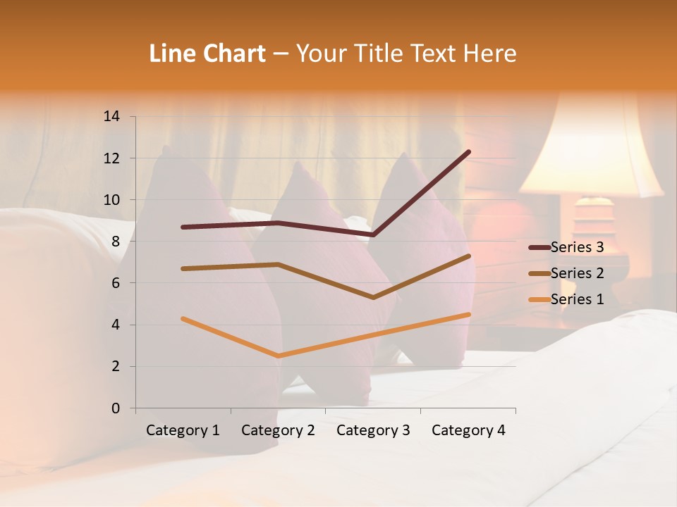 A Bed With Three Pillows And A Lamp PowerPoint Template