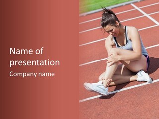 Caucasian Painful Athlete PowerPoint Template
