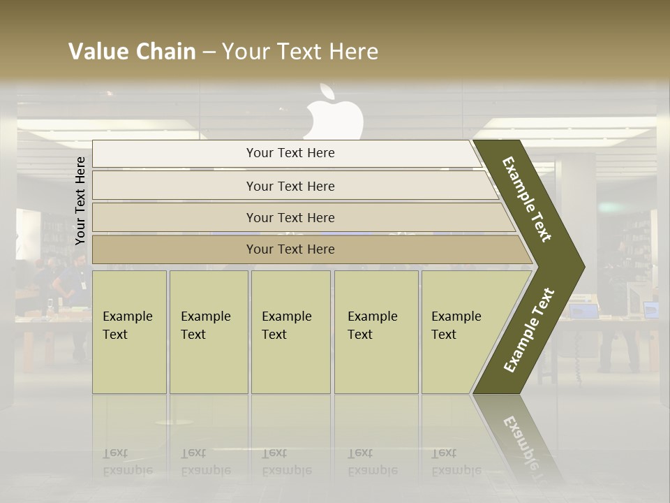 A Group Of People Standing Inside Of An Apple Store PowerPoint Template