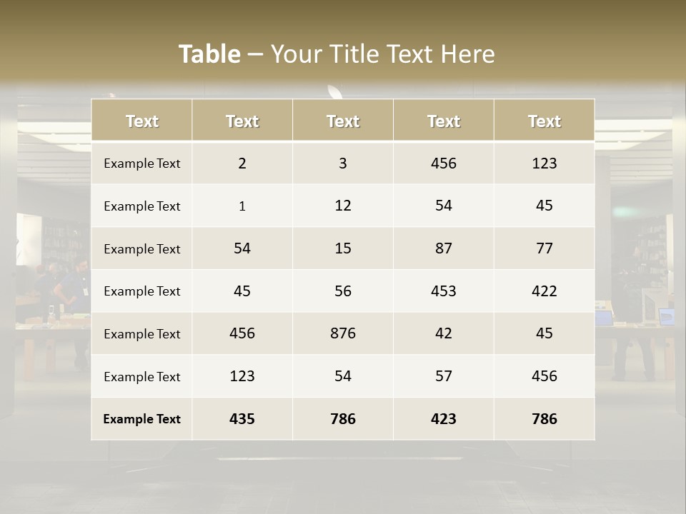 A Group Of People Standing Inside Of An Apple Store PowerPoint Template