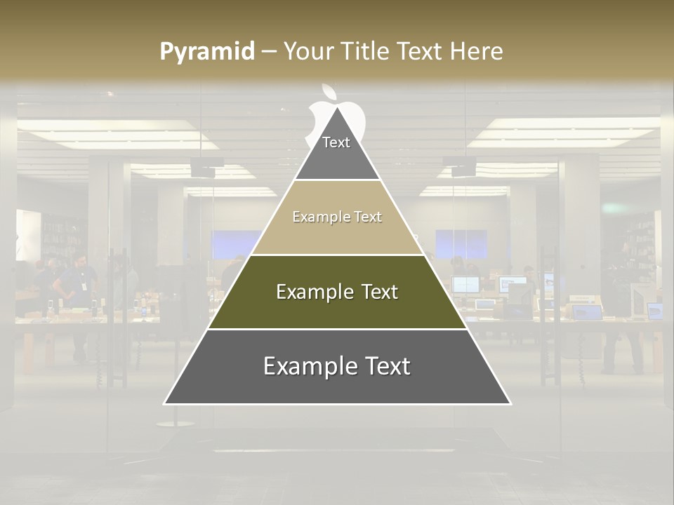 A Group Of People Standing Inside Of An Apple Store PowerPoint Template