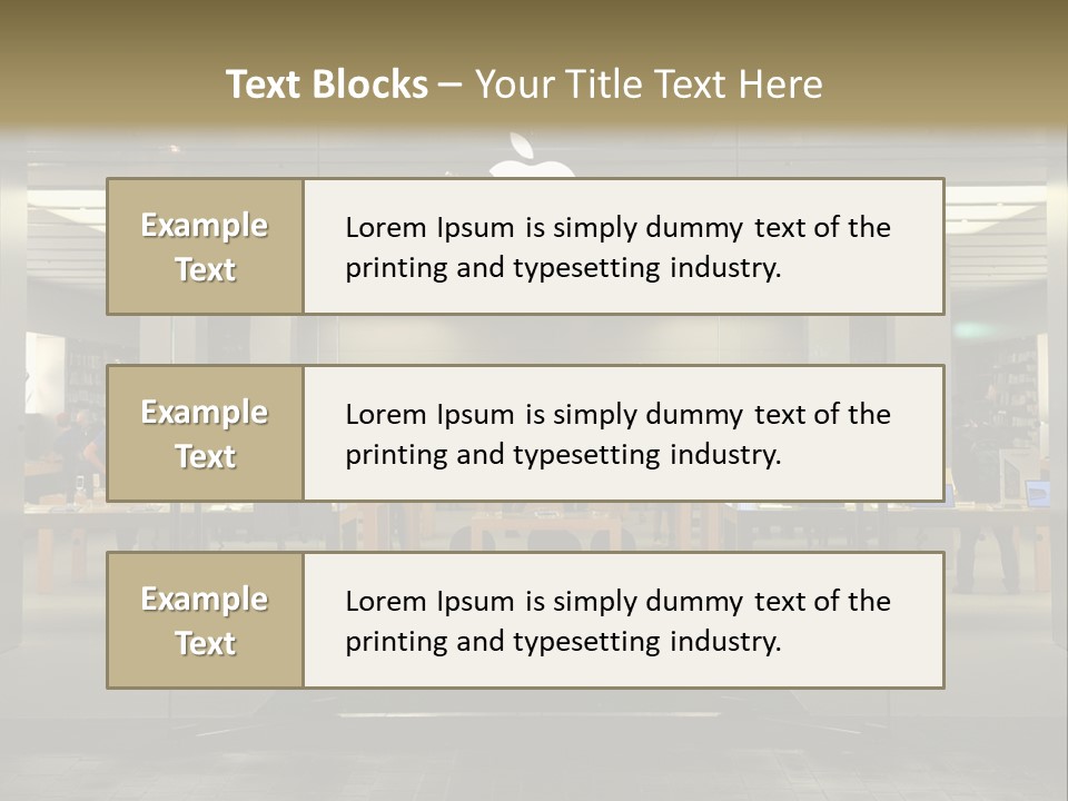 A Group Of People Standing Inside Of An Apple Store PowerPoint Template
