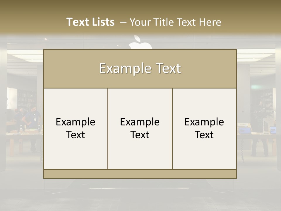 A Group Of People Standing Inside Of An Apple Store PowerPoint Template