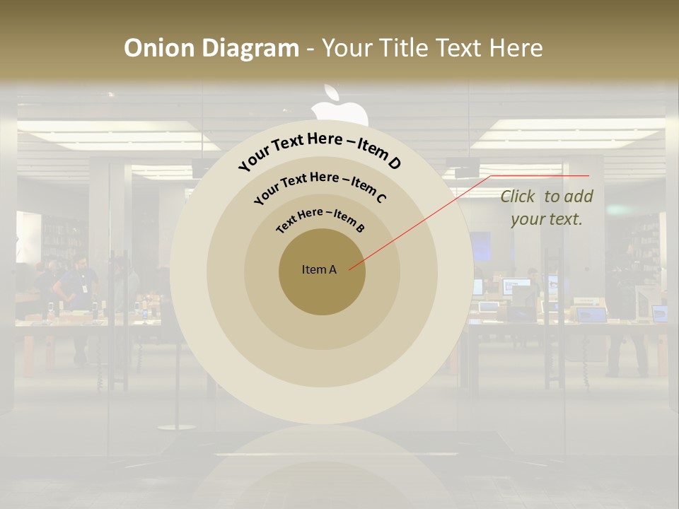 A Group Of People Standing Inside Of An Apple Store PowerPoint Template