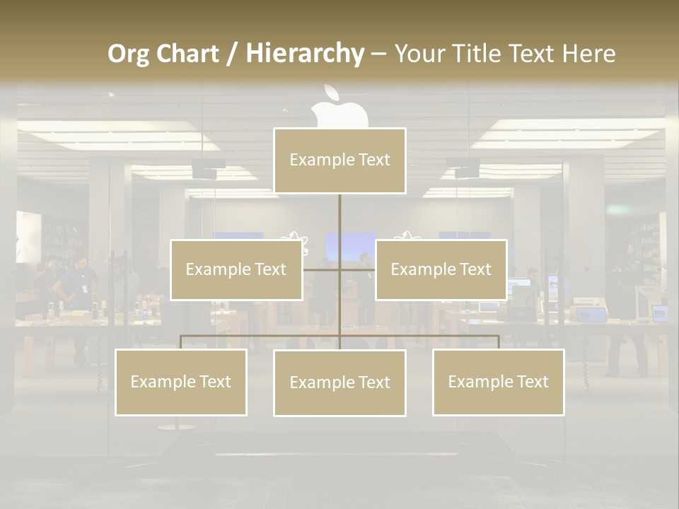 A Group Of People Standing Inside Of An Apple Store PowerPoint Template