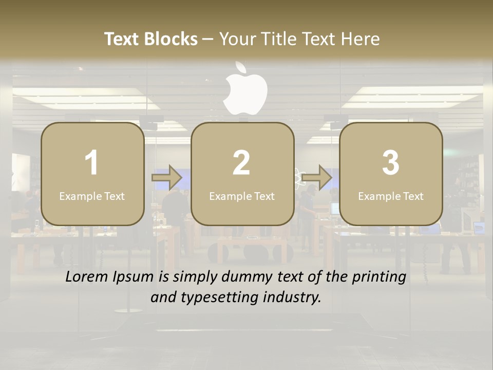 A Group Of People Standing Inside Of An Apple Store PowerPoint Template