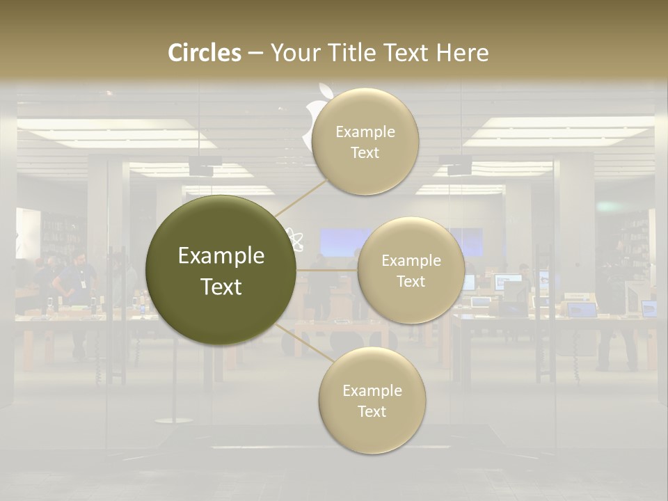 A Group Of People Standing Inside Of An Apple Store PowerPoint Template