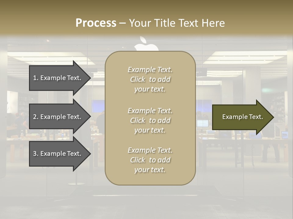 A Group Of People Standing Inside Of An Apple Store PowerPoint Template