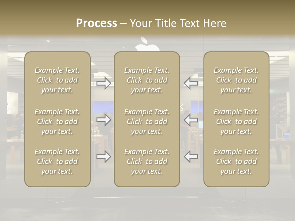 A Group Of People Standing Inside Of An Apple Store PowerPoint Template