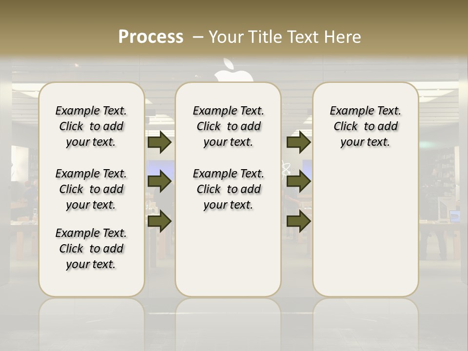A Group Of People Standing Inside Of An Apple Store PowerPoint Template