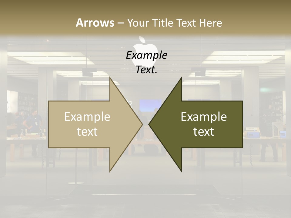 A Group Of People Standing Inside Of An Apple Store PowerPoint Template