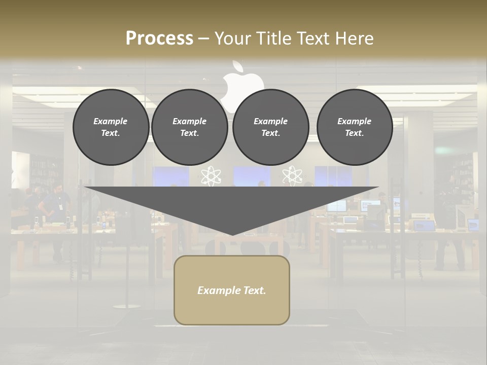 A Group Of People Standing Inside Of An Apple Store PowerPoint Template