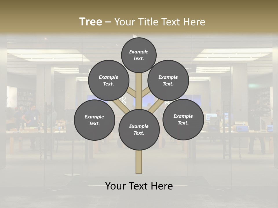 A Group Of People Standing Inside Of An Apple Store PowerPoint Template