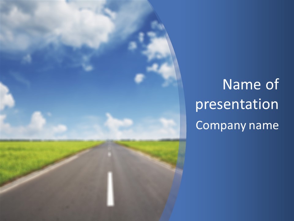 Road Grass Journey PowerPoint Template