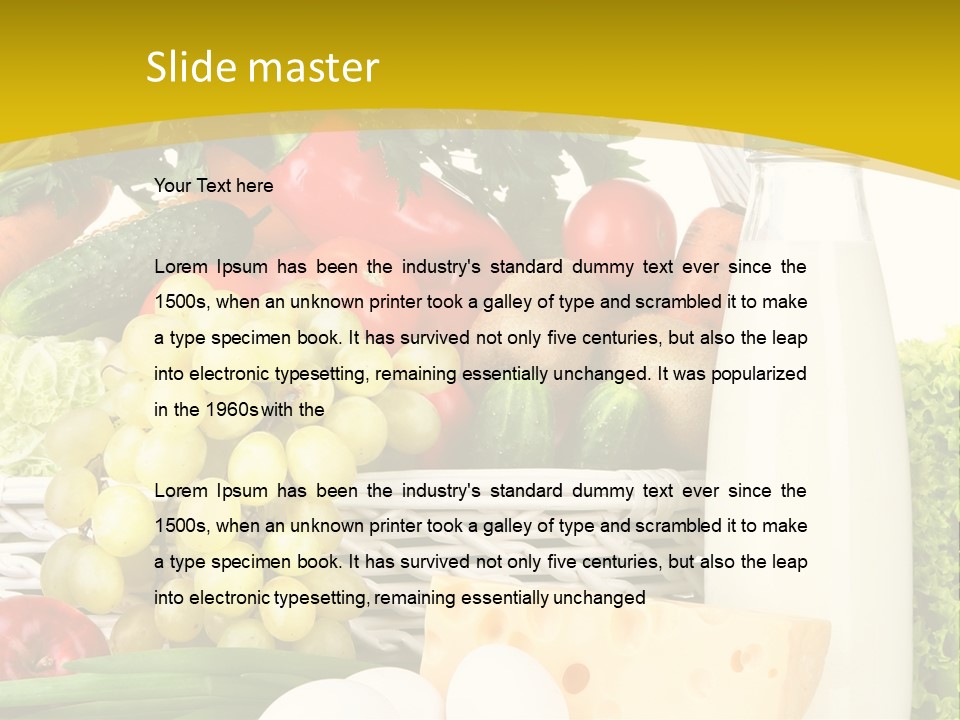 Glass Grape Broccoli PowerPoint Template