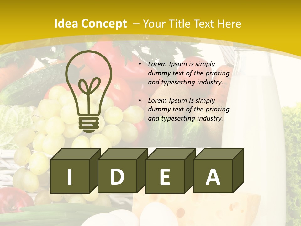 Glass Grape Broccoli PowerPoint Template