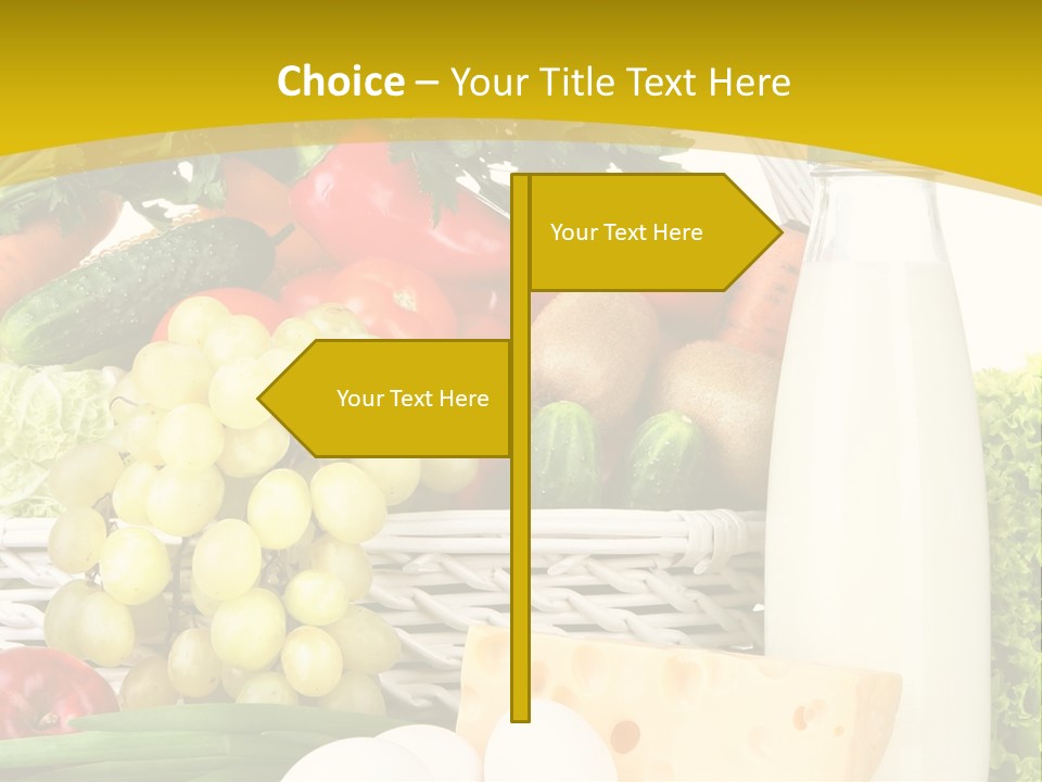 Glass Grape Broccoli PowerPoint Template