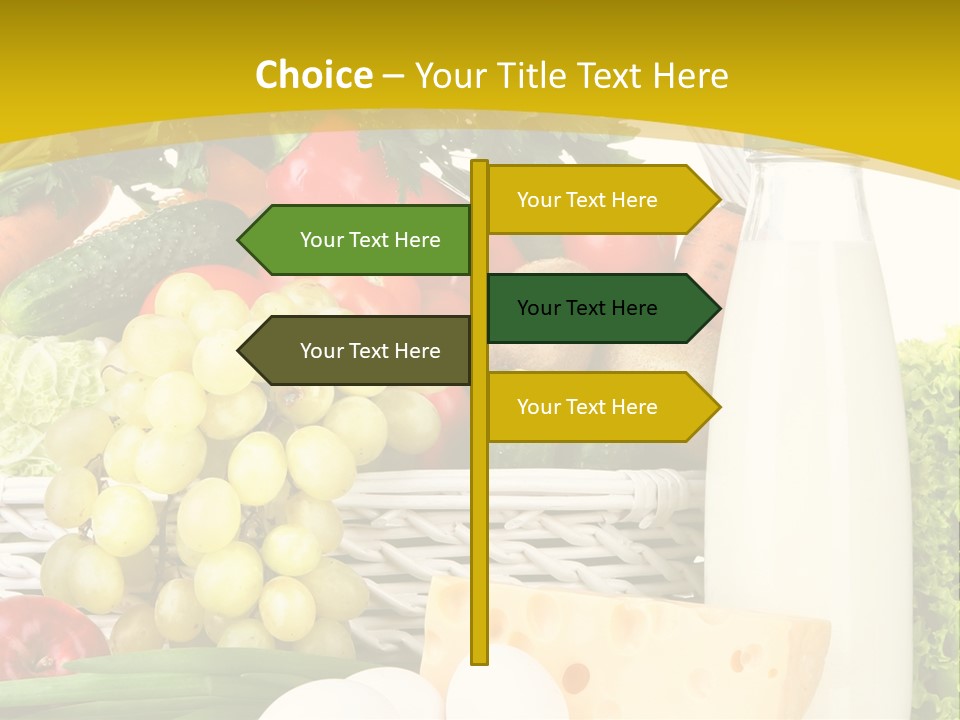 Glass Grape Broccoli PowerPoint Template
