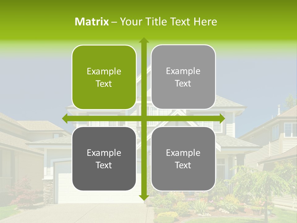 A House With A Green Sign In Front Of It PowerPoint Template