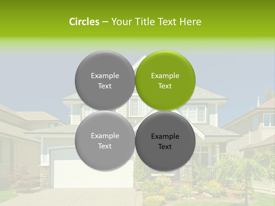 A House With A Green Sign In Front Of It PowerPoint Template